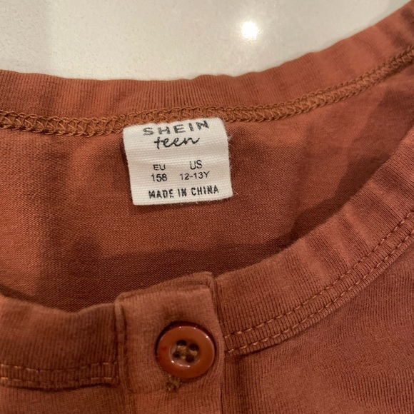 SHEIN youth 12-13 brown long sleeve shirt - Picture 2 of 3